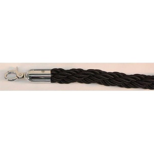 Vic Crowd Control Inc VIP Crowd Control 1672 60 in. Braided Rope with Mirror Closable Hook - Black 1672